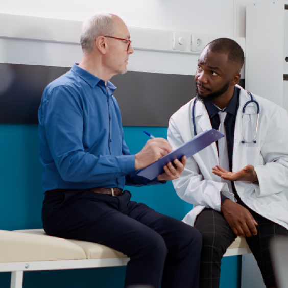 Elderly Patient Signing Consultation Form